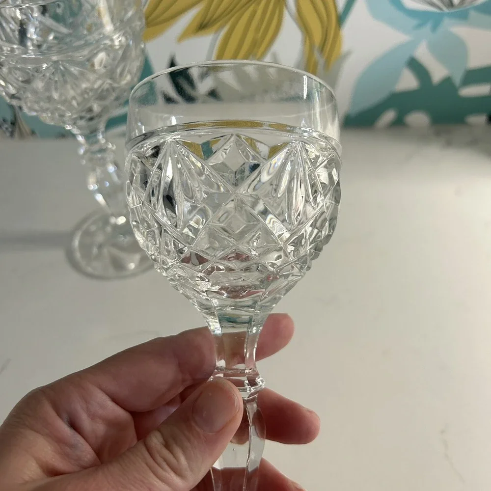 Set Of 2‎ Action Industries Ai-2 Crystal Wine Glass Goblet Stemware Diamond